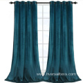 Thick Soft Textured Blackout Velvet Window Curtain Drapes